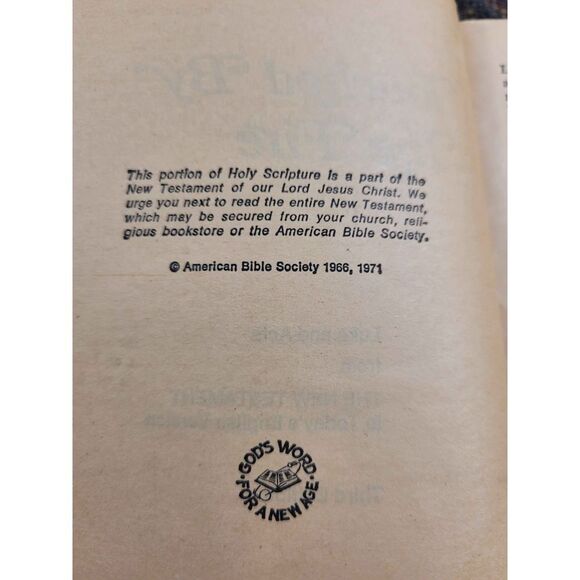 Vintage Touched by The Fire Luke/ Acts in the Today's English Version Paperback - Picture 5 of 7